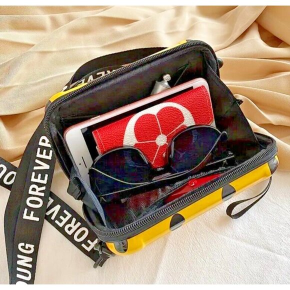 Hard PVC Square Box Crossbody Bag LEOPARD Print Purse Handbag - Picture 5 of 6